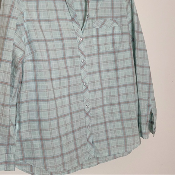 𝅺eddie BAUER light green buttoned down shirt . SZ L - Picture 3 of 5